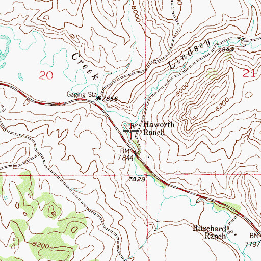 Topographic Map of Haworth Ranch, CO