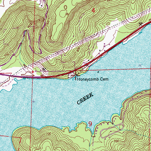 Topographic Map of Honeycomb Church (historical), AL