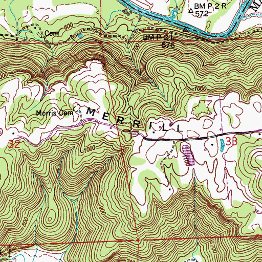 Topographic Map of Lamont School (historical), AL