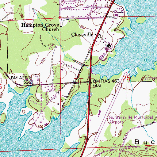 Topographic Map of Missionary Church (historical), AL