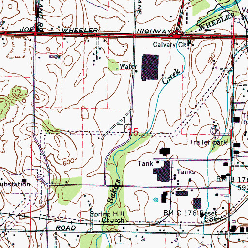 Topographic Map of Decatur Municipal Landing Field (historical), AL