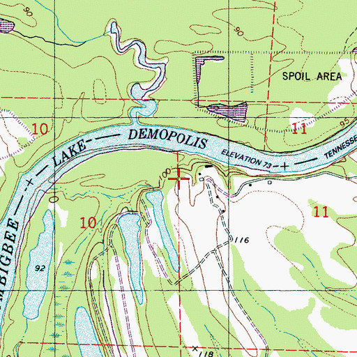 Topographic Map of Hydro Vista Plantation (historical), AL