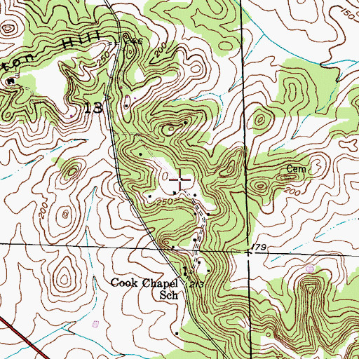 Topographic Map of Morven Plantation (historical), AL