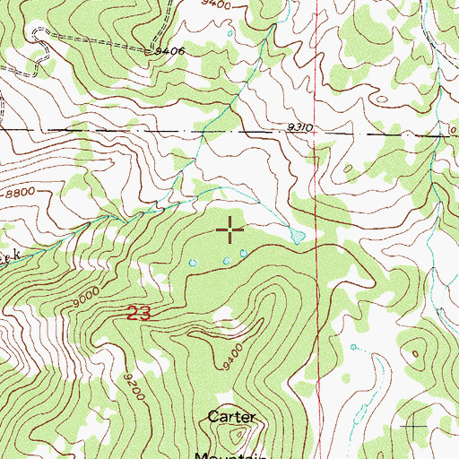 Topographic Map of Carter Mountain, CO