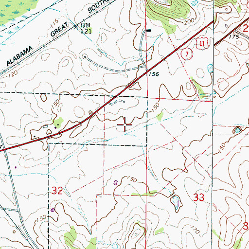 Topographic Map of Sebastopol Plantation (historical), AL