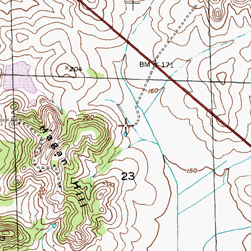 Topographic Map of Shady Hill Plantation (historical), AL