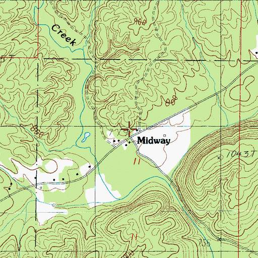 Topographic Map of Midway School (historical), AL
