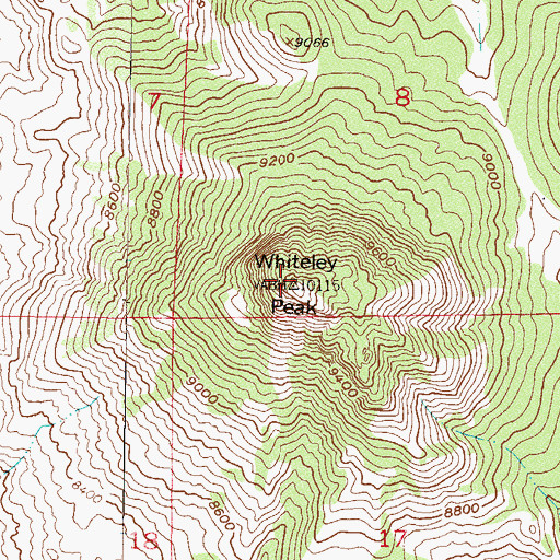 Topographic Map of Whiteley Peak, CO