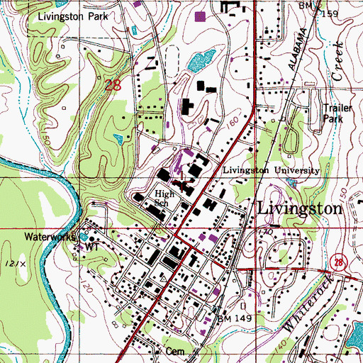 Topographic Map of Bibb Graves Hall, AL