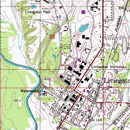 Topographic Map of Homer Fieldhouse, AL