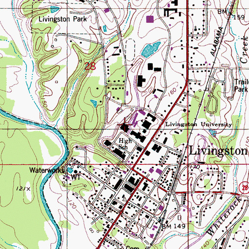 Topographic Map of Pruitt Hall, AL
