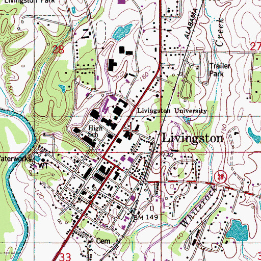 Topographic Map of Sisk Hall, AL