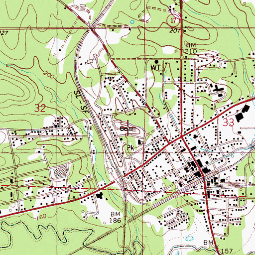 Topographic Map of York Cemetery, AL