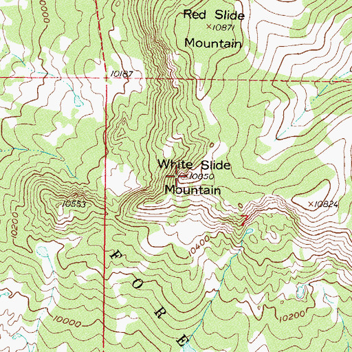 Topographic Map of White Slide Mountain, CO