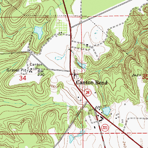 Topographic Map of Canton Bend United Methodist Church, AL