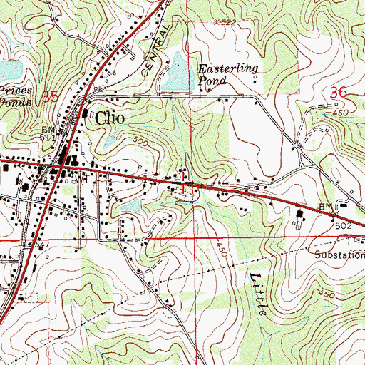Topographic Map of Saint Peter Cemetery, AL