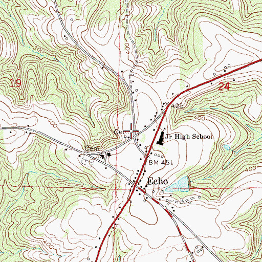 Topographic Map of Omega Cemetery, AL