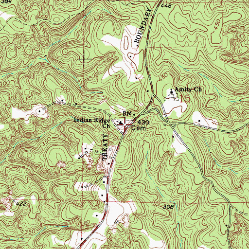 Topographic Map of Indian Ridge Cemetery, AL