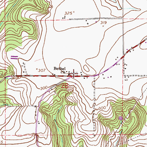 Topographic Map of Bethel Cemetery, AL