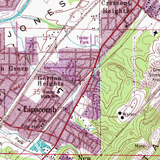 Topographic Map of Lipscomb Church of God, AL
