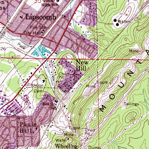 Topographic Map of Saint Johns Baptist Church, AL