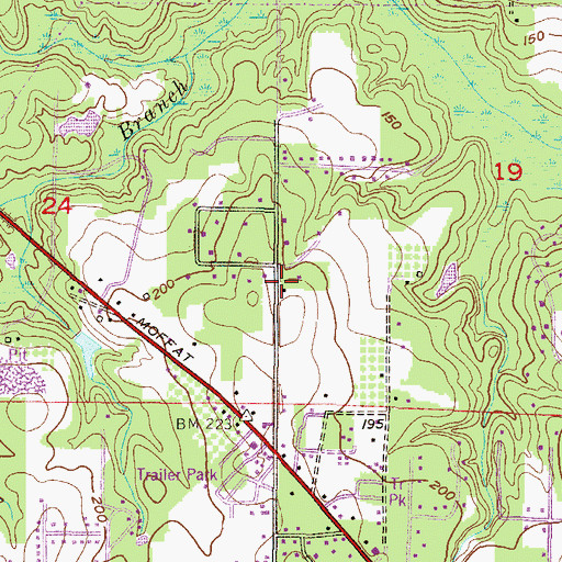 Topographic Map of Alliance Church, AL