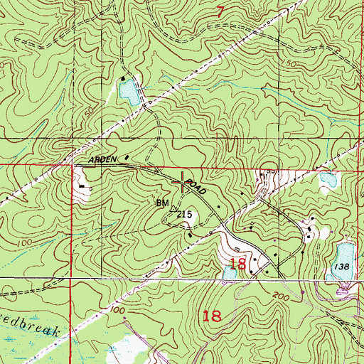 Topographic Map of Arden Church, AL