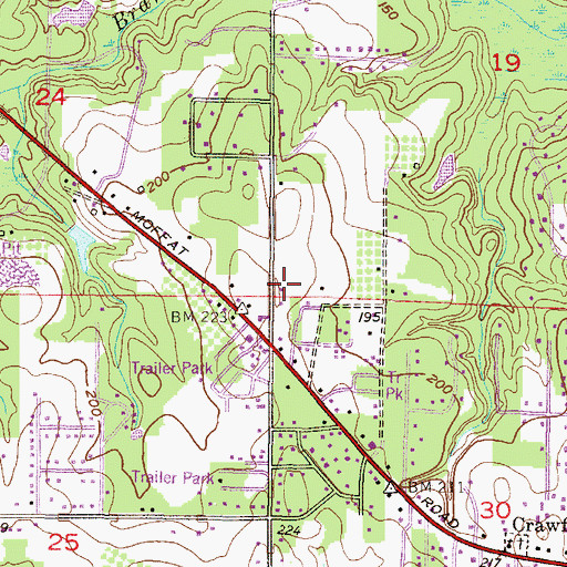 Topographic Map of Azalea City Church, AL