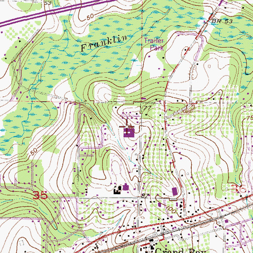 Topographic Map of Cora Castlen School, AL