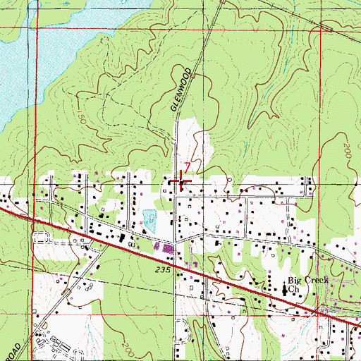 Topographic Map of Faith Church, AL
