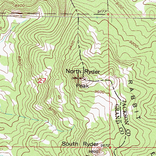 Topographic Map of North Ryder Peak, CO