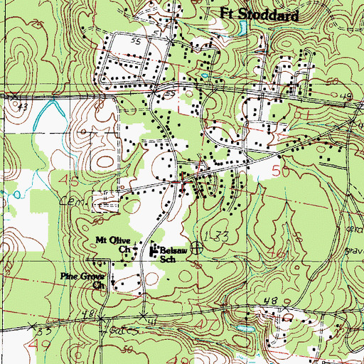 Topographic Map of First Church, AL