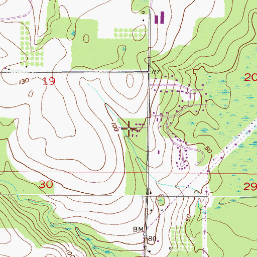 Topographic Map of George H Bryant Vocational Center, AL