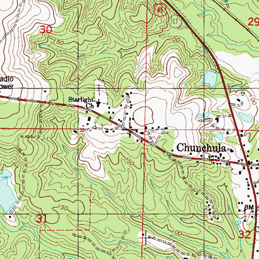 Topographic Map of God Church, AL