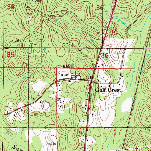 Topographic Map of Gulf Crest Cemetery, AL