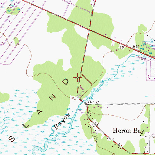 Topographic Map of Herron Bay Church, AL