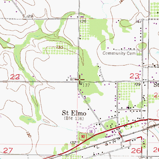 Topographic Map of New Welcome Church, AL
