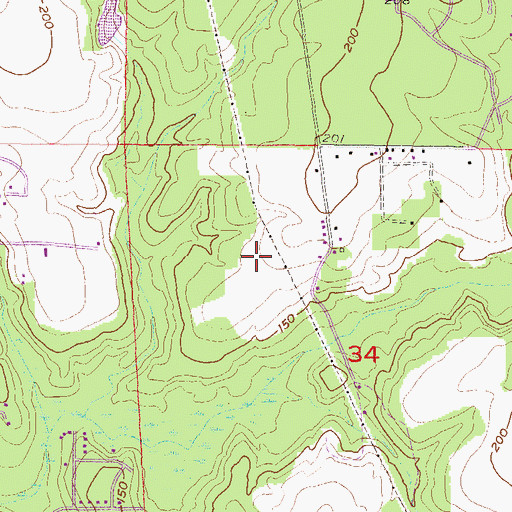 Topographic Map of Pine Crest West Cemetery, AL