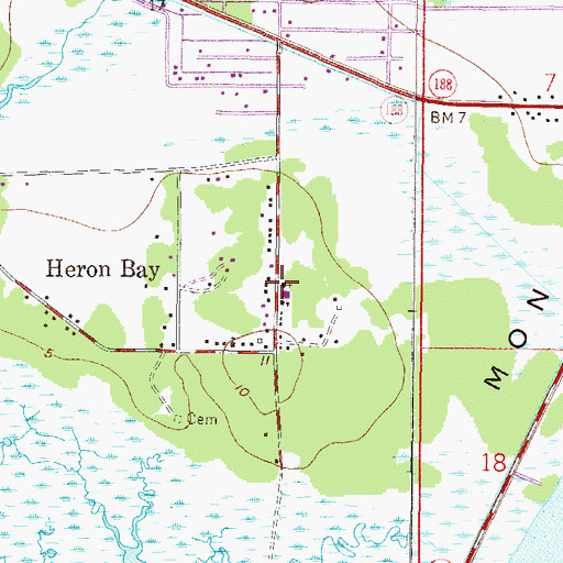 Topographic Map of Saint Michaels Church, AL