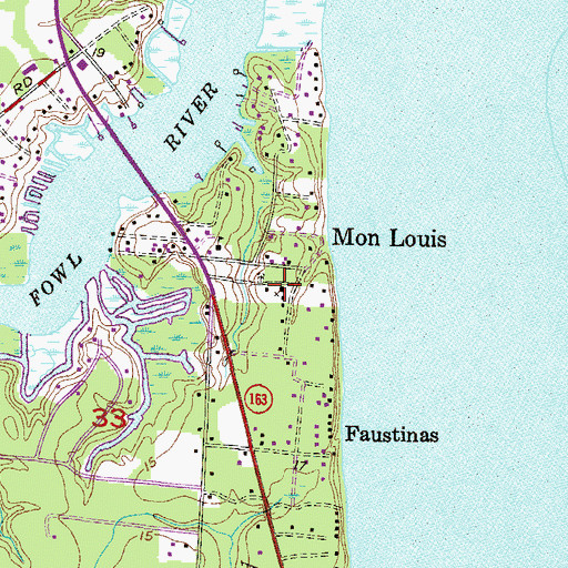 Topographic Map of Saint Rose Church, AL