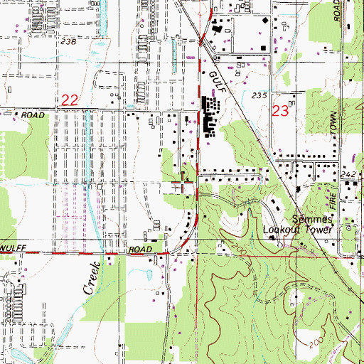 Topographic Map of Semmes Cemetery, AL