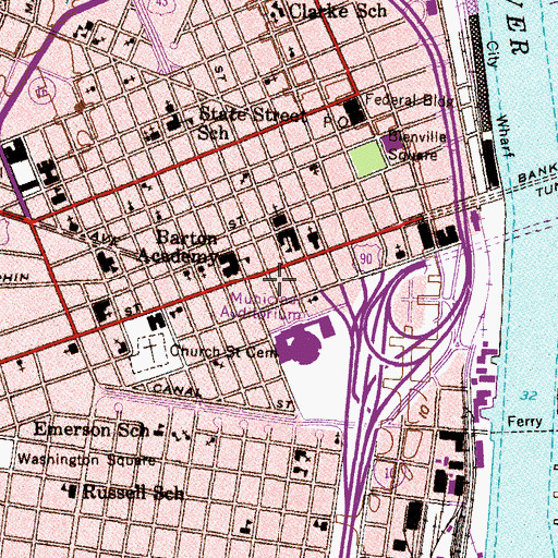 Topographic Map of Spanish Plaza, AL