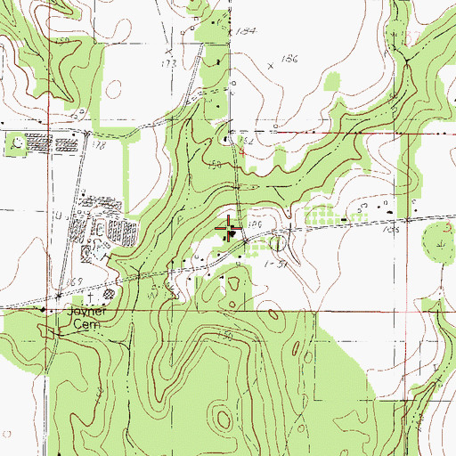 Topographic Map of Tanner Williams Church, AL