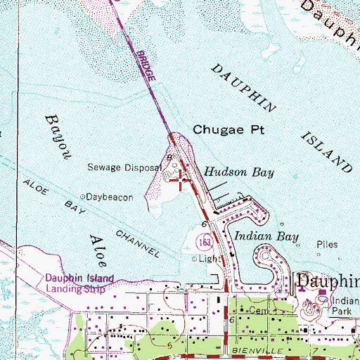 Topographic Map of Trade Winds Trailer Park, AL