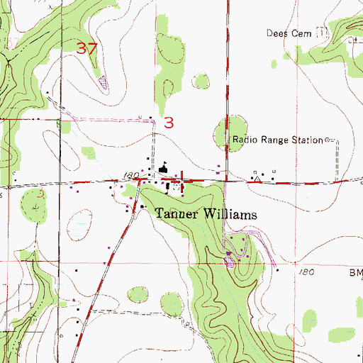 Topographic Map of Trinity Church, AL