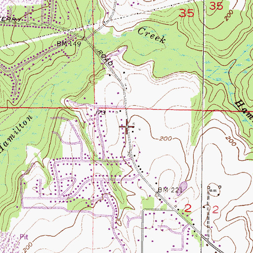 Topographic Map of Trinity Church, AL
