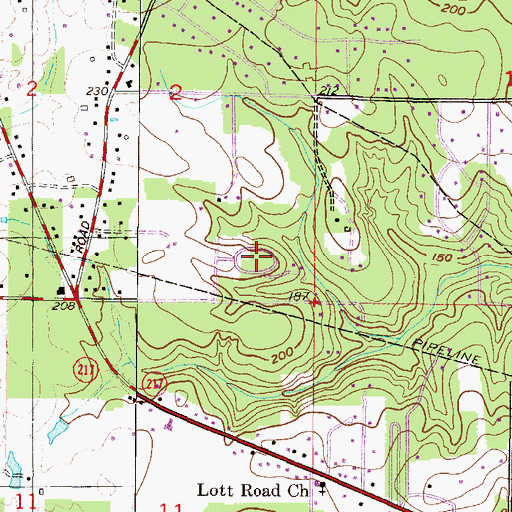 Topographic Map of Valhalla Gardens Cemetery, AL