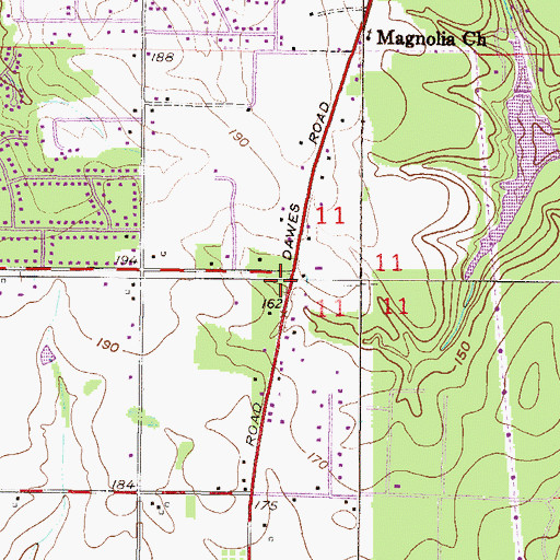 Topographic Map of West Mobile Church, AL