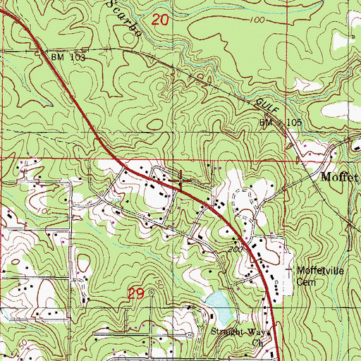 Topographic Map of West Wilmer Church, AL