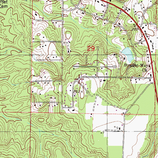 Topographic Map of West Wilmer Church, AL